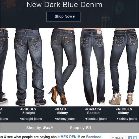 MEK USA WILSHIRE STRAIGHT LOW RISE FLARE LEG DARK WASH TOP STITCHING EMBELLISHED - Picture 14 of 16